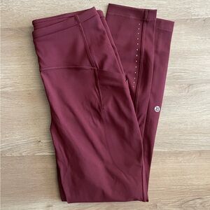 lululemon swift speed high rise tight 25”
red merlot
size 6